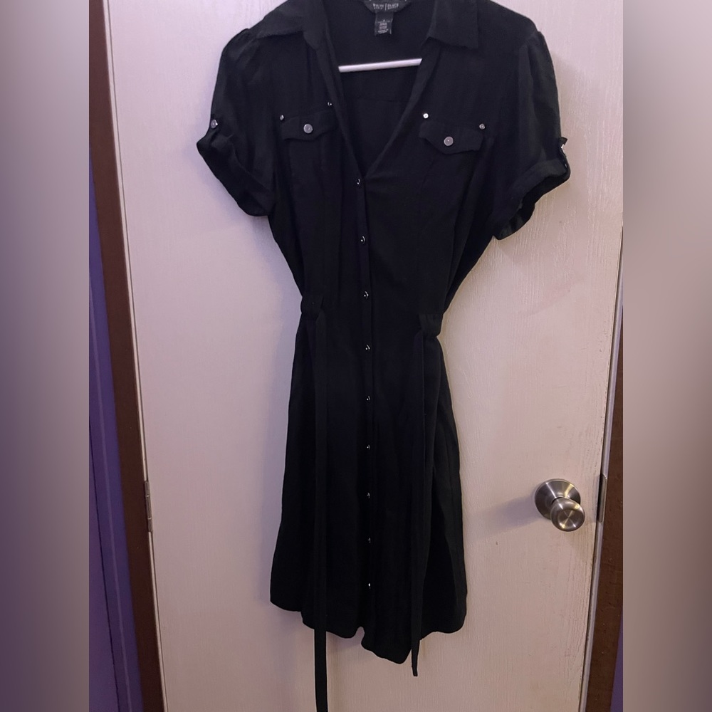 Black button up dress
